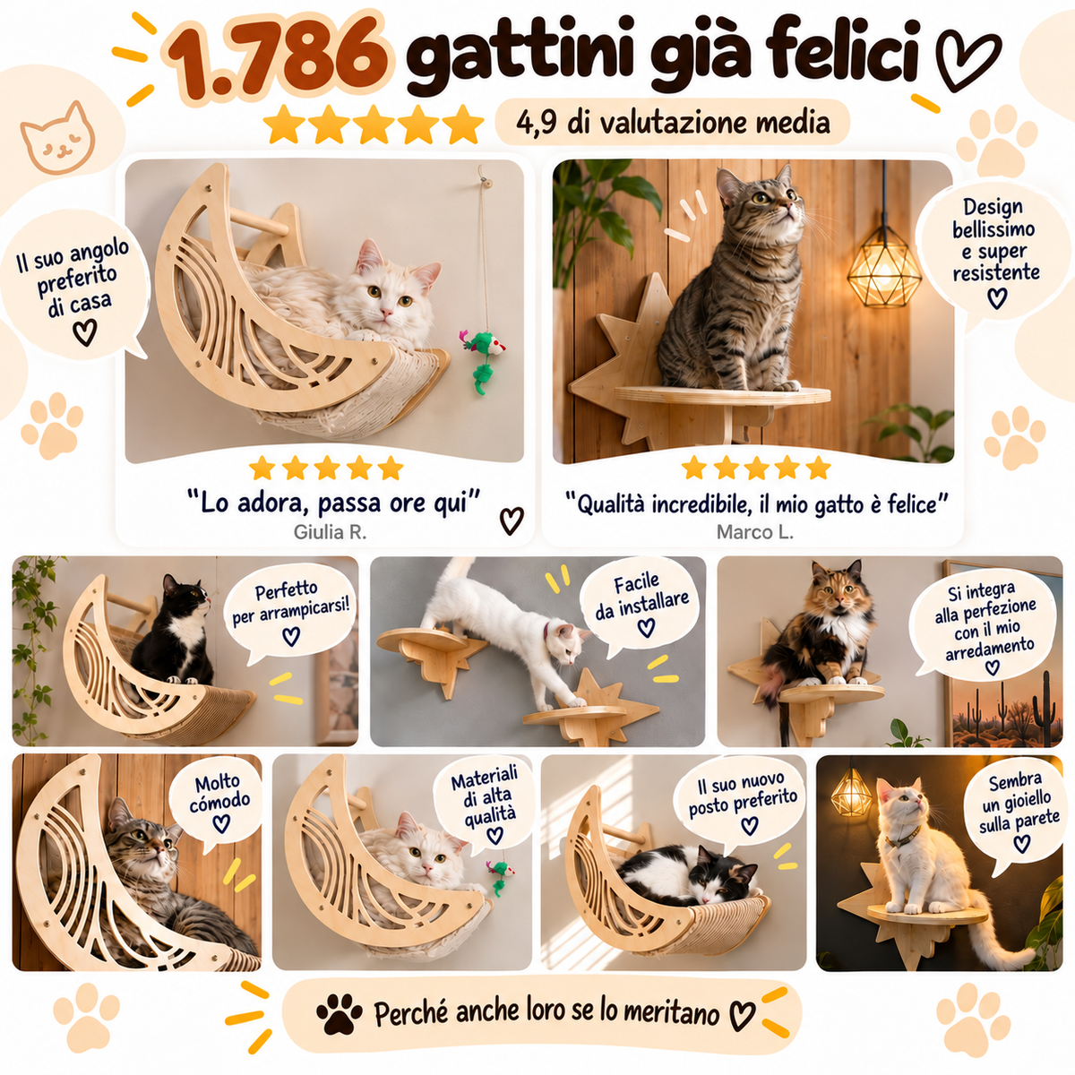 Cuccia Sospesa per Gatti